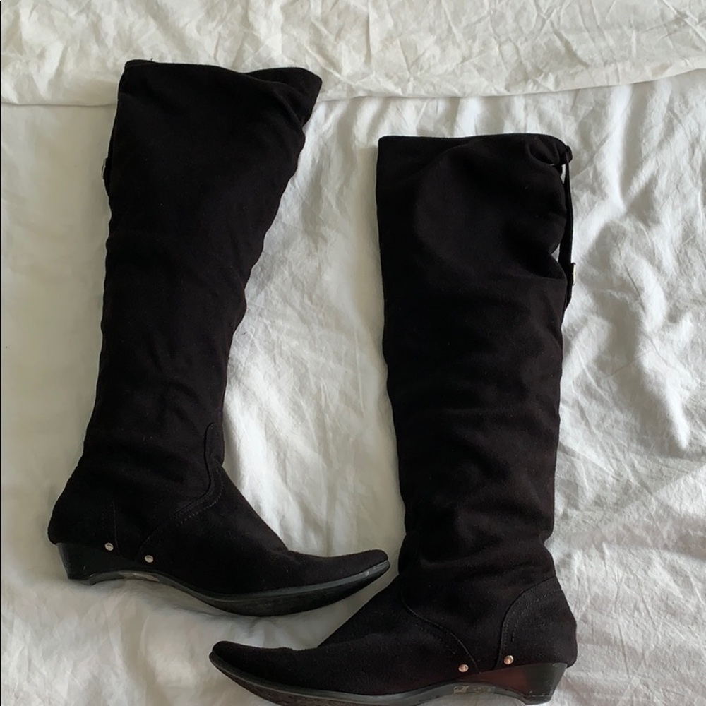 Black knee high boots